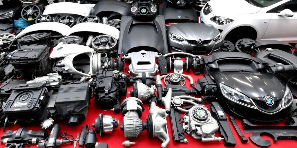 a large collection of new and used car parts