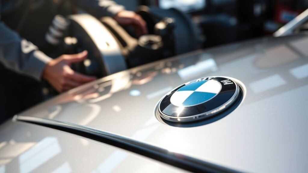 BMW emblem and engine parts for affordable replacement.