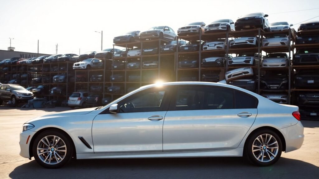 BMW car at a wrecking yard