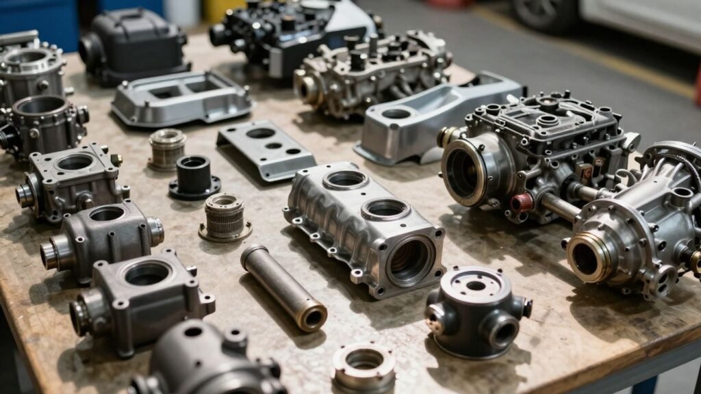 Used BMW car parts at a Sydney wrecking yard.