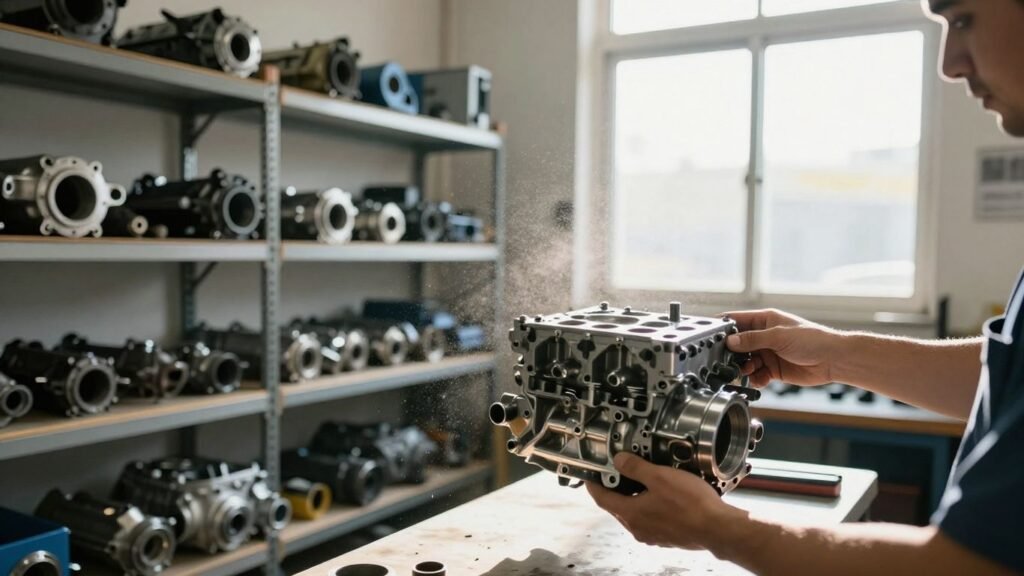 BMW car parts in a workshop with warranty.