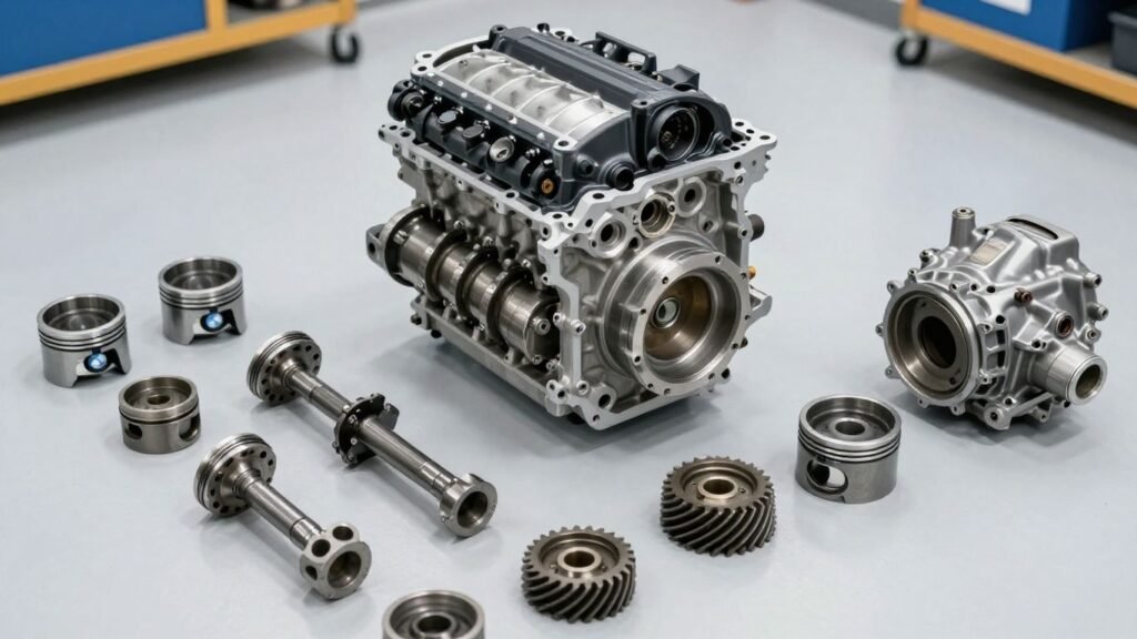 Used BMW engine and gearbox parts for sale.